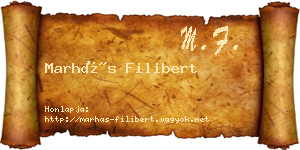 Marhás Filibert névjegykártya